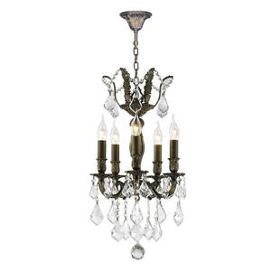Versailles 5-Light Antique Bronze Chandelier with Clear Crystal