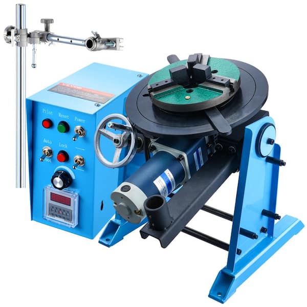 50 kg Rotary Welding Positioner 120-Watt 0° to 90-Degree Turntable Welder Positioning Table 110-Volt 200mm Lathe Chuck