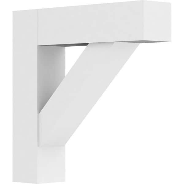 Ekena Millwork Standard Traditional 5 in. W x 24 in. H x 24 in. D Signature Urethane Polyurethane Bracket With Block Ends