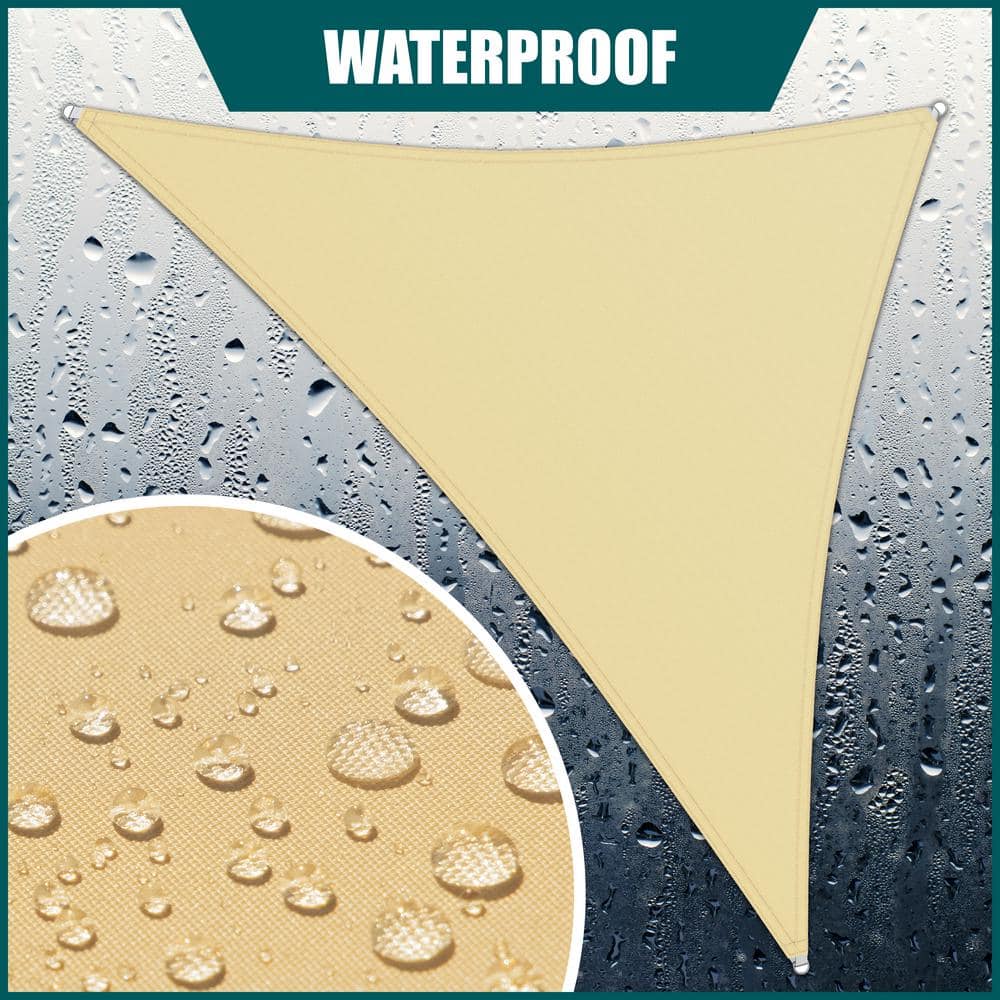 Beige 16' x 16' x 16' Waterproof Triangle Patio Shade Sail