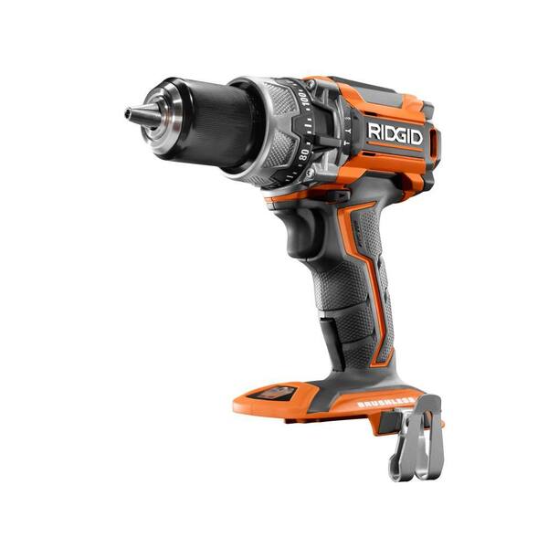 RIDGID - 18-Volt Lithium-Ion Cordless Brushless 1/2 in. Compact Hammer Drill Kit with (2) 2.0 Ah Batteries, Charger, and Bag