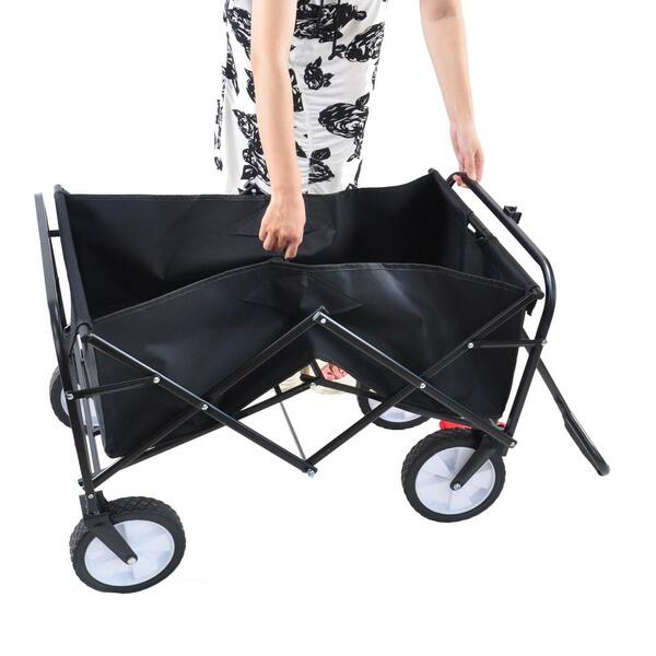Xzkai 4.8 cu. ft. Metal Garden Cart, Black Cai-GWC-27 - The
