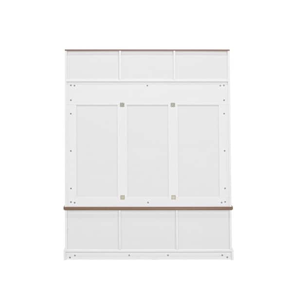 Harper & Bright Designs Farmhouse 71 in. H Entryway White Hall