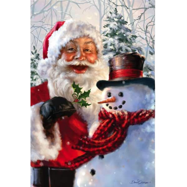 Home Accents Holiday 2-1/2 ft. x 3-2/3 ft. Santa and Frosty Sublimated House Flag