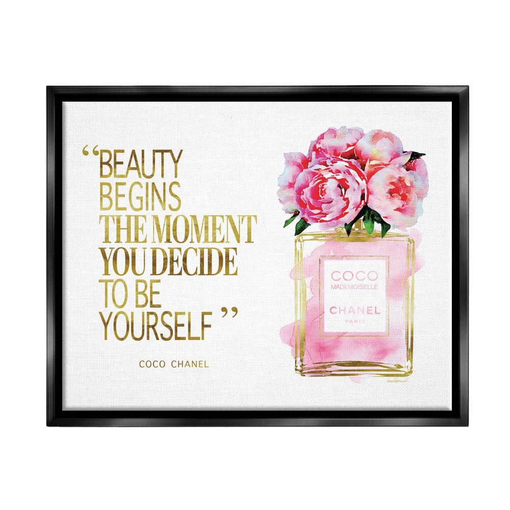The Stupell Home Decor Collection Designer Perfume Watercolor Inspirational by Amanda Greenwood Floater Frame Typography Wall Art Print 25 in. x 31 in.