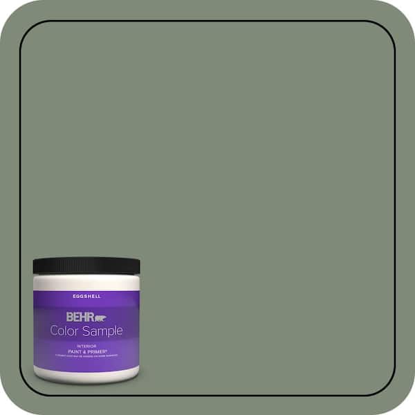 BEHR PREMIUM PLUS 8 oz. #N400-5 Thai Basil Eggshell Enamel Interior Paint & Primer Color Sample