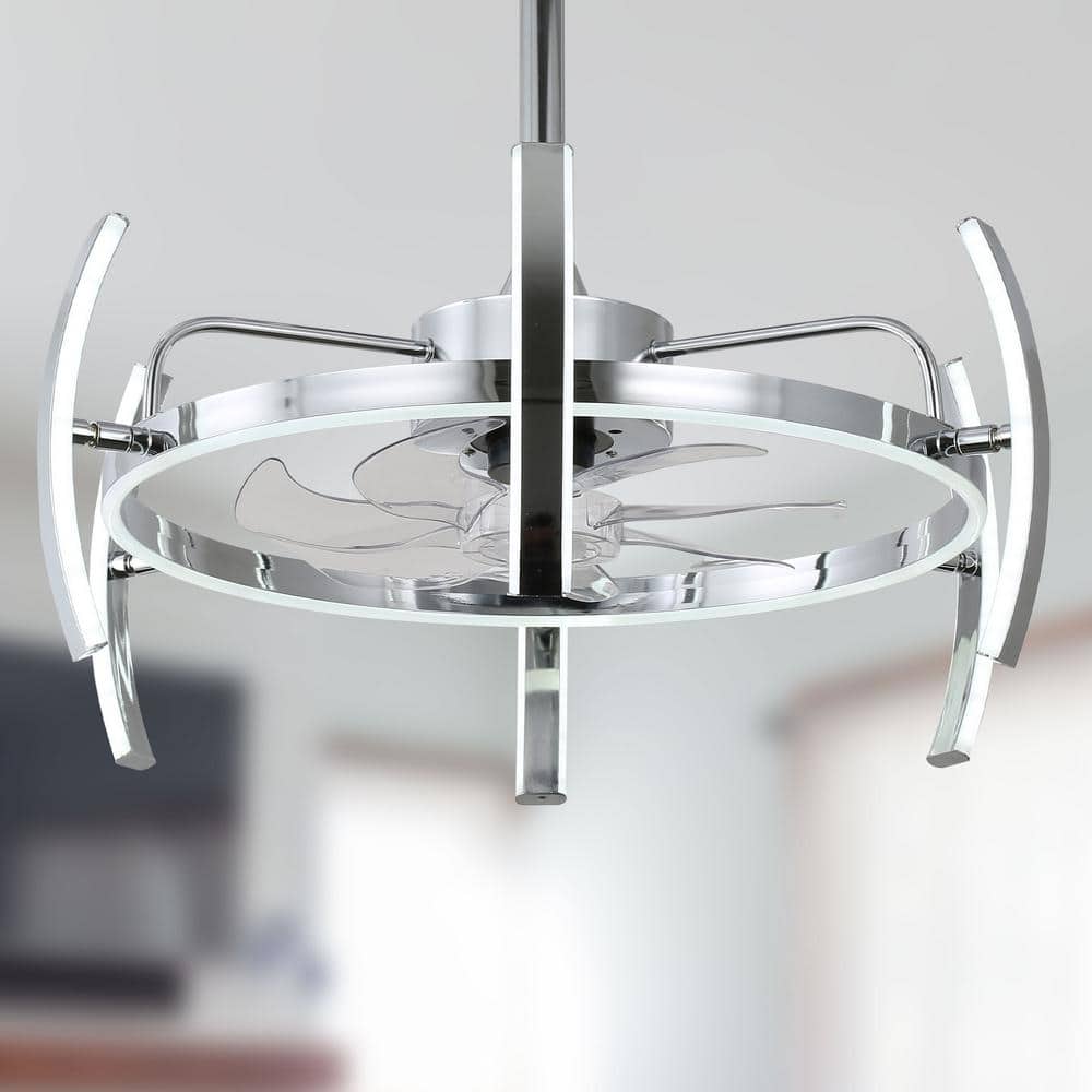 24 in. Indoor Chrome Dimmable Ceiling Fan with Light Kit and Remote price history on PriceWatchPro