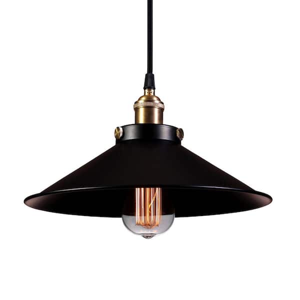 Warehouse of Tiffany Edison Kim Collection 1-Light Black Indoor Hanging Lamp