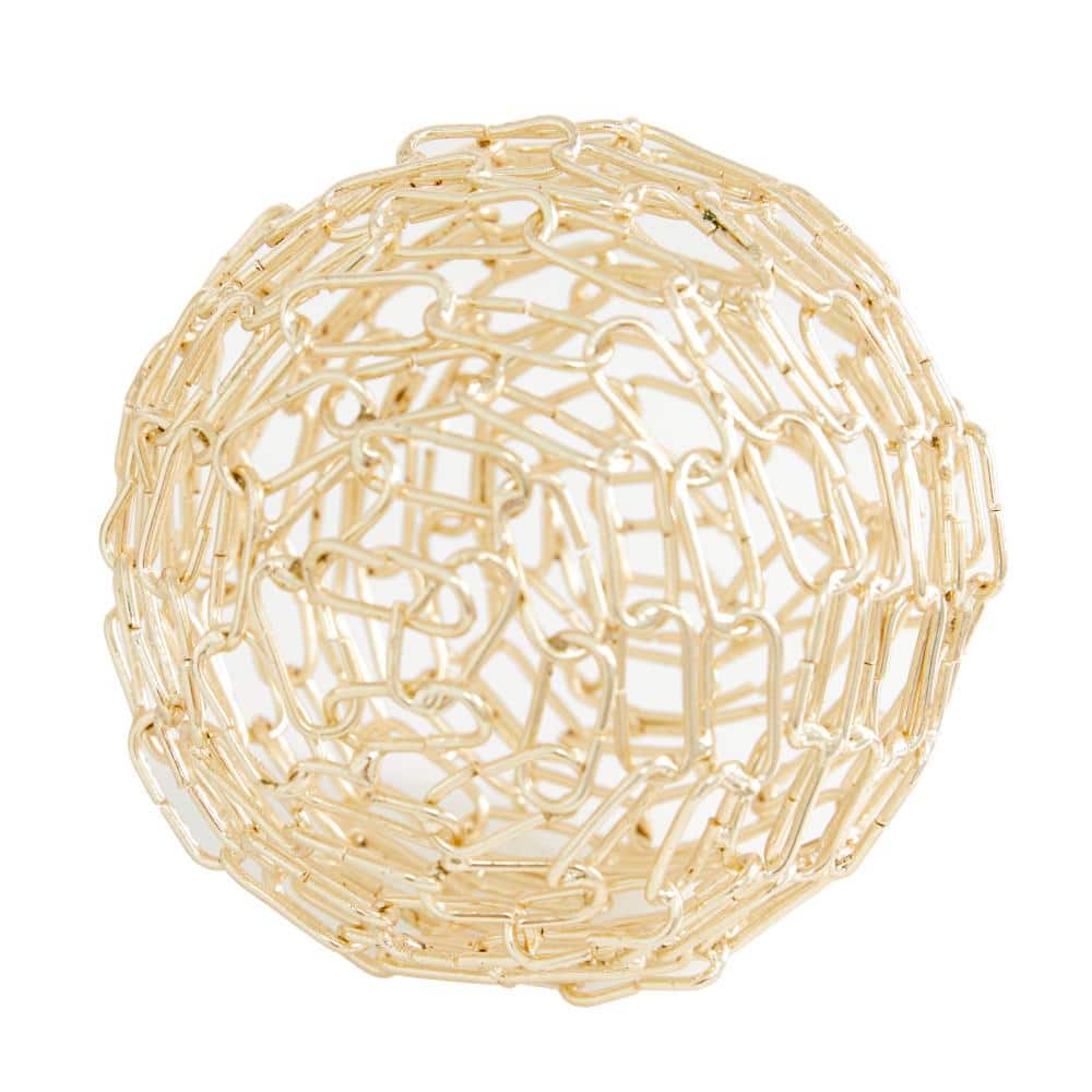 Gold Contemporary Geometric Metal Sculpture Set of 3