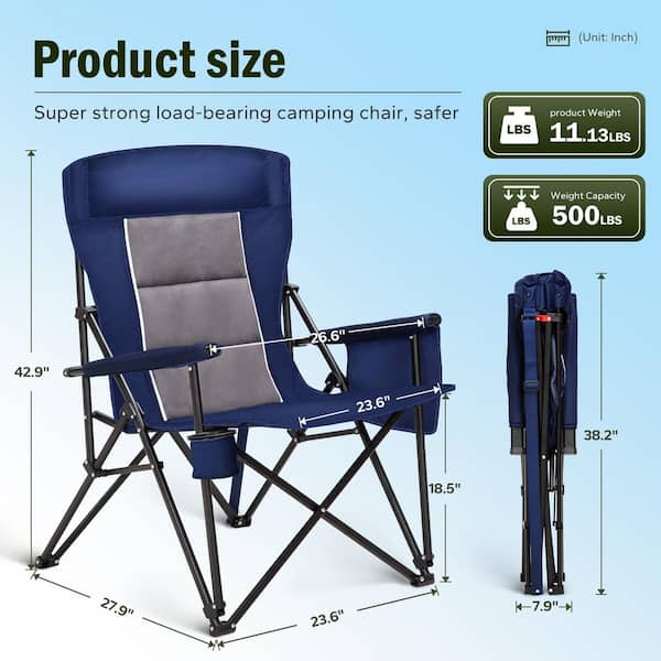 PHI VILLA Oversize Folding Camping Chair with High Back Cup PHI VILLA Oversize Folding Camping Chair with High Back Cup