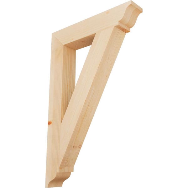 Ekena Millwork 3.5 in. x 34 in. x 22 in. Douglas Fir Traditional Smooth Bracket