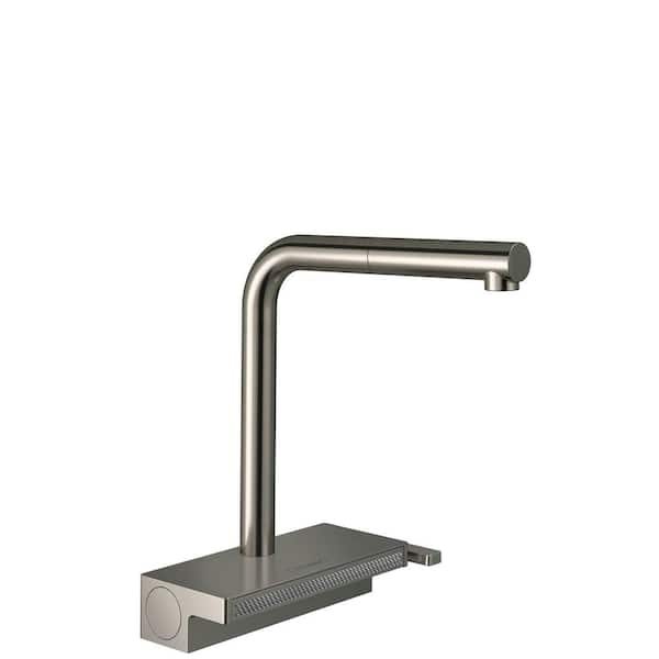 Hansgrohe Aquno Select Single-Handle Pull-Down Sprayer Kitchen Faucet with QuickClean in Steel Optic