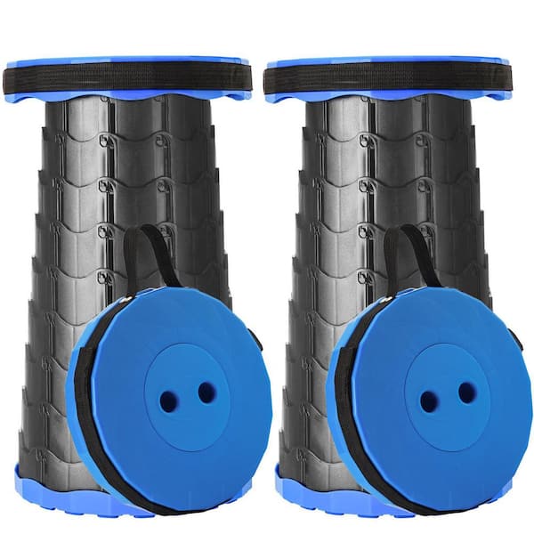 Foldable Retractable Camping Stools with Load Capacity 400lbs. for Outdoor Hiking BBQ Climb-Set of 2