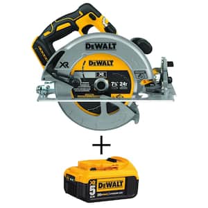 20V MAX Cordless Brushless 7-1/4 in. Circular Saw and (1) 20V MAX Premium Lithium-Ion 5.0Ah Battery