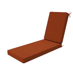 21 in. x 72 in. Outdoor Chaise Lounge Cushions for Patio Furniture, Water and Stain Resistant Cushions in Rust Red