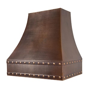 36 in. 1250 CFM Ducted Hammered Copper Wall Mounted Correa Range Hood with Stainless Steel Filters in Oil Rubbed Bronze