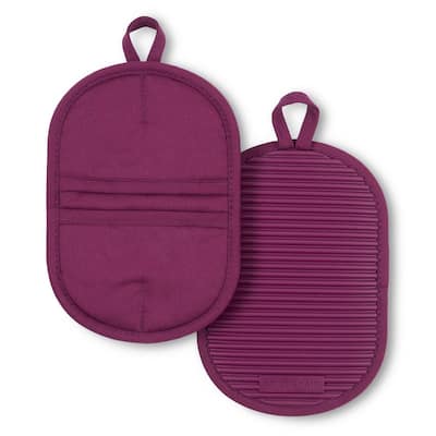 KitchenAid Ribbed Soft Silicone Dried Rose Pink Oven Mitt Set (2-Pack)  O2013117TDKA 082 - The Home Depot