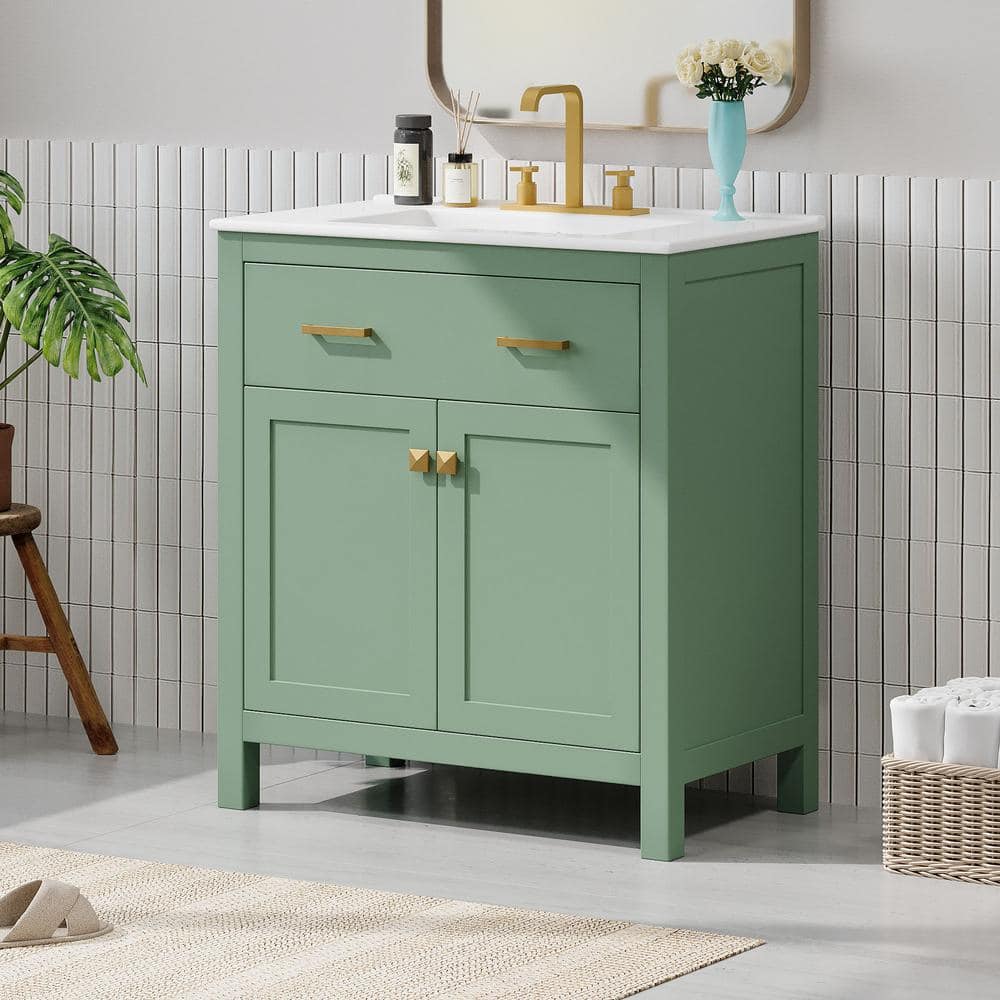 30 in. W x 18.3 in. D x 33.59 in. H Single Sink Freestanding Bath Vanity in