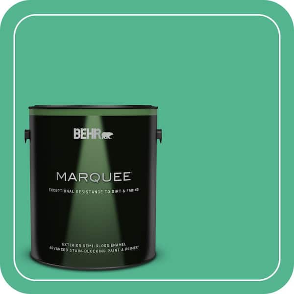 BEHR MARQUEE 1 gal. #MQ4-16 Aruba Green Semi-Gloss Enamel Exterior Paint & Primer