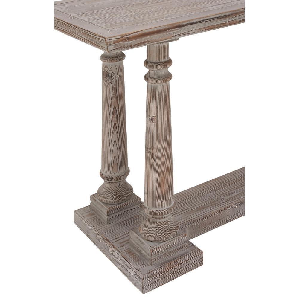 French Country Cottage 52" Light Brown Wood Console Table with Storage
