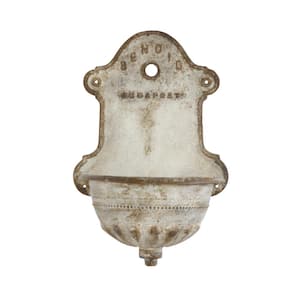 Metal Distressed Finish Wall-Mounted Water Fountain