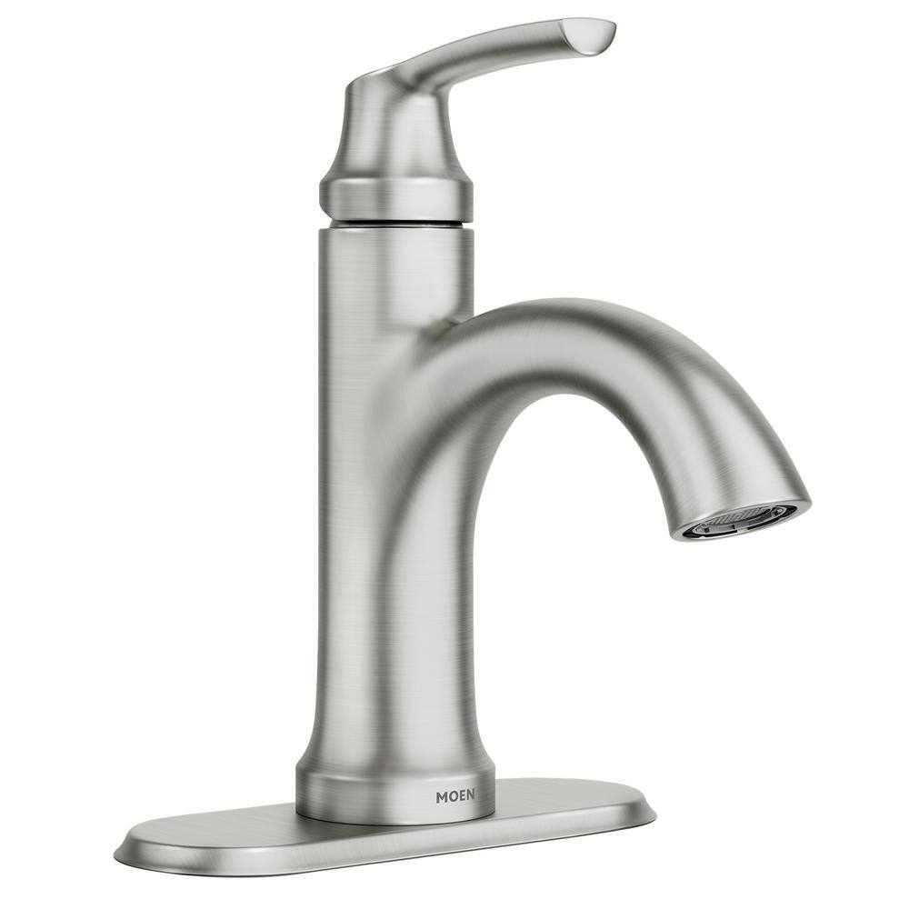 Elegant Wellton High Arc Brushed Nickel Single-Handle Bathroom Faucet
