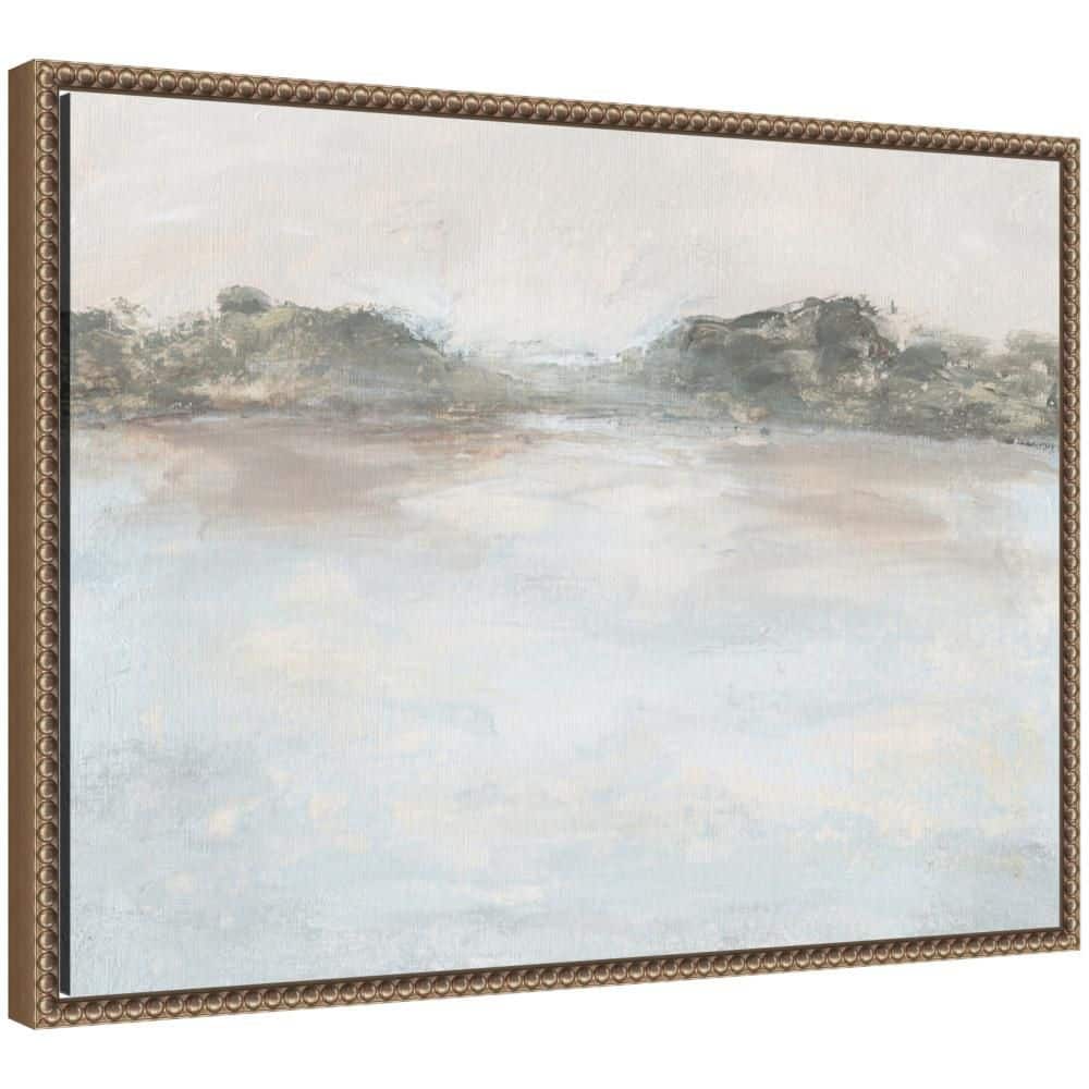 "Sylvie ""Washed Blue Abstract Landscape"" by Naomi Hink NLS Design Abstract Framed Canvas Art Print 18 in. x 24 in." price history on PriceWatchPro