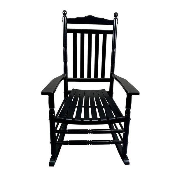 Black Wood Outdoor Rocking Chair Balcony Porch Adult Rocking Chair