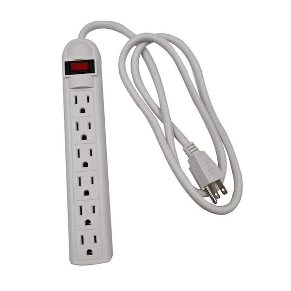 6-Outlet, 4 ft. Power Strip White