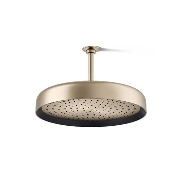 KOHLER Statement Round 1-Spray Patterns 2.5 GPM 14 in. Ceiling Mount Rainhead Fixed Shower Head in Vibrant Brushed Bronze