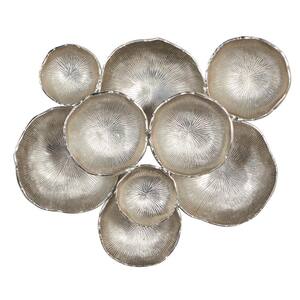 Abstract Round Silver Metal Wall Decor 24 in. x 20 in.