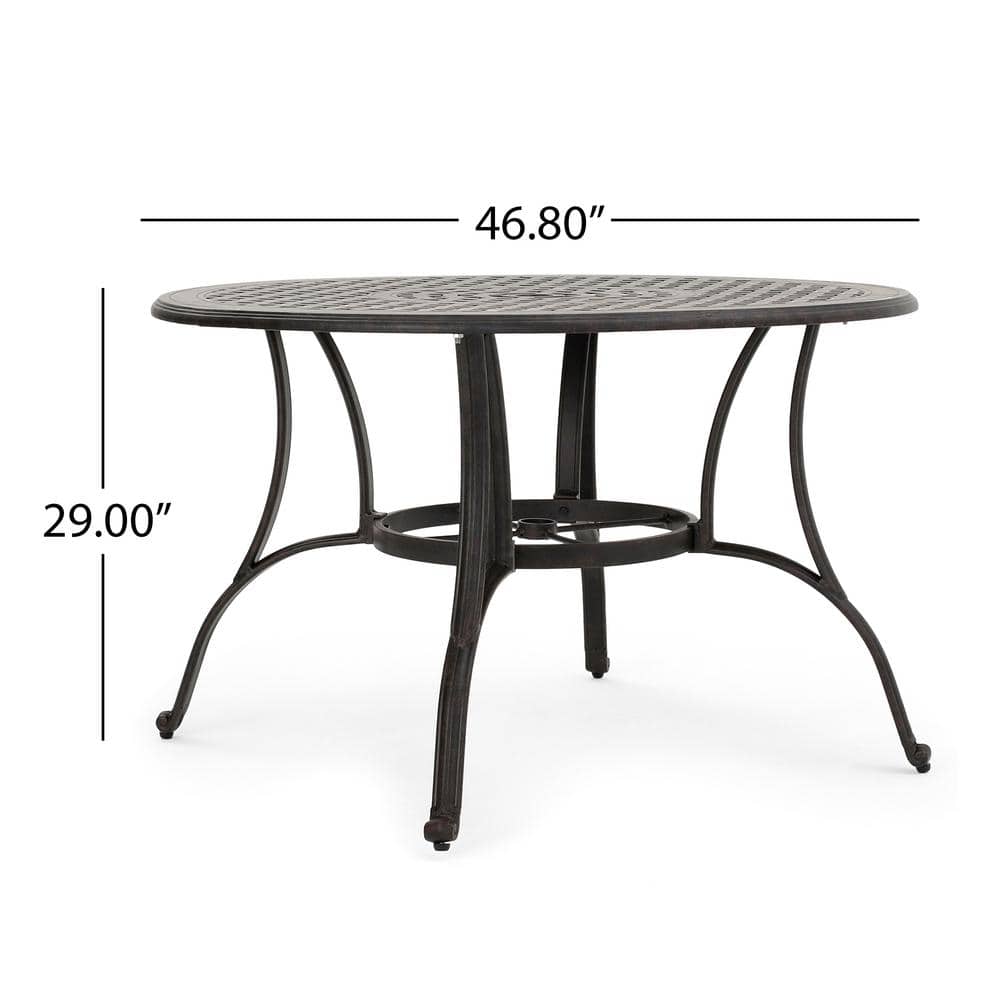 Elegant Bronze Cast Aluminum Circular Outdoor Dining Table