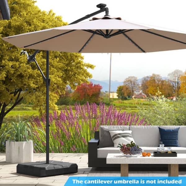 base for offset patio umbrella Fillable Cantilever with Wheels Keep your cantilever umbrella steady with the Outsunny two Kadehome 176 lb. HDPE Patio