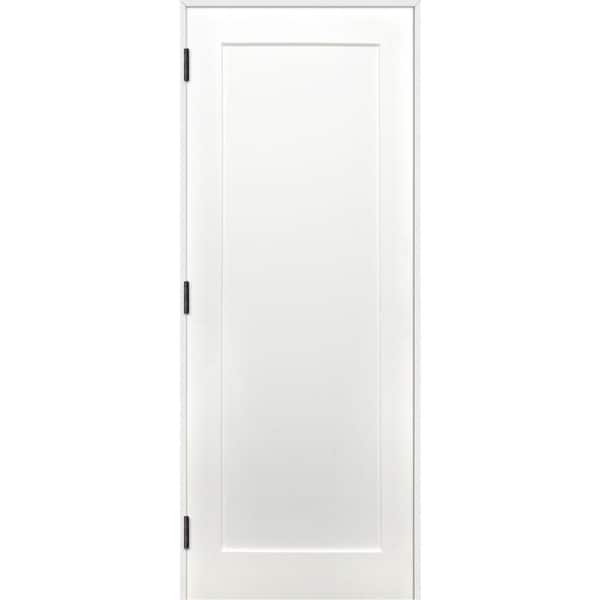 36 in. x 80 in. Shaker Unfinished 1-Panel All Wood Primed Pine Wood Reversible Single Prehung Interior Door