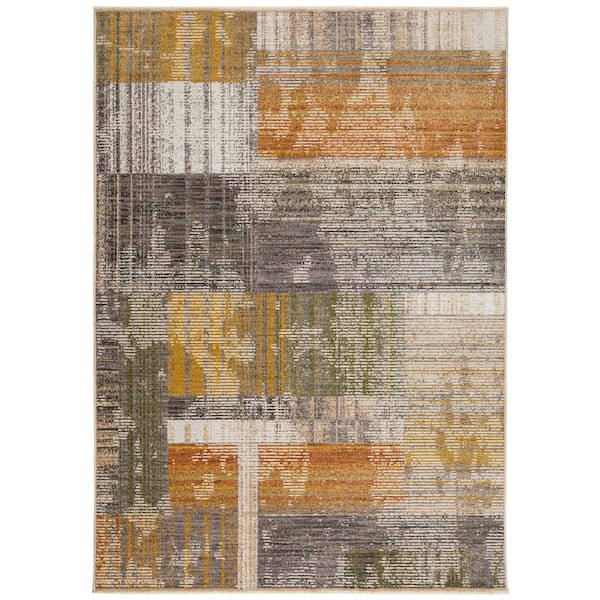 Odessa 3 ft. x 5 ft. Mocha Geometric Rug