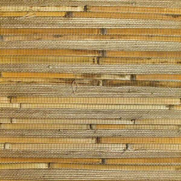 The Wallpaper Company 72 sq. ft. Taupe Bamboo Grasscloth Wallpaper-DISCONTINUED