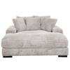 PRIMO INTERNATIONAL Cocoon Grey Polyester with Cupholder and USBs Oversized Track Arm Chaise Lounge 65522
