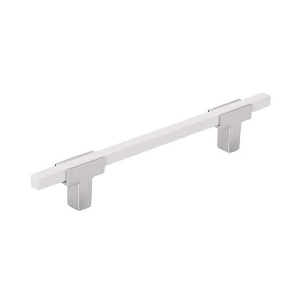 Amerock Urbanite 5-1/16 in. (128mm) Modern Polished Chrome/White Bar Cabinet Pull