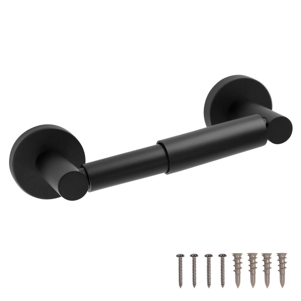 Graz Park 2-Post Toilet Paper Holder with Mounting Hardware in Matte Black 