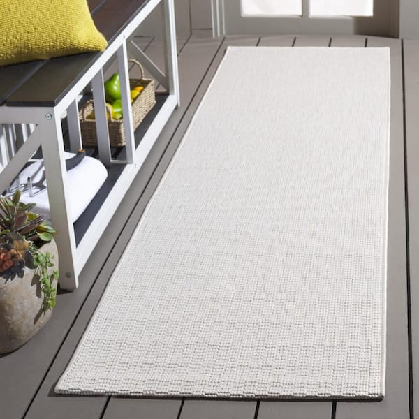 Sisal All-Weather Ivory 2 ft. x 8 ft. Solid Woven Indoor/Outdoor Runner Rug