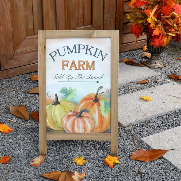 Glitzhome® Fall Wooden Pumpkin Patch Wall Sign