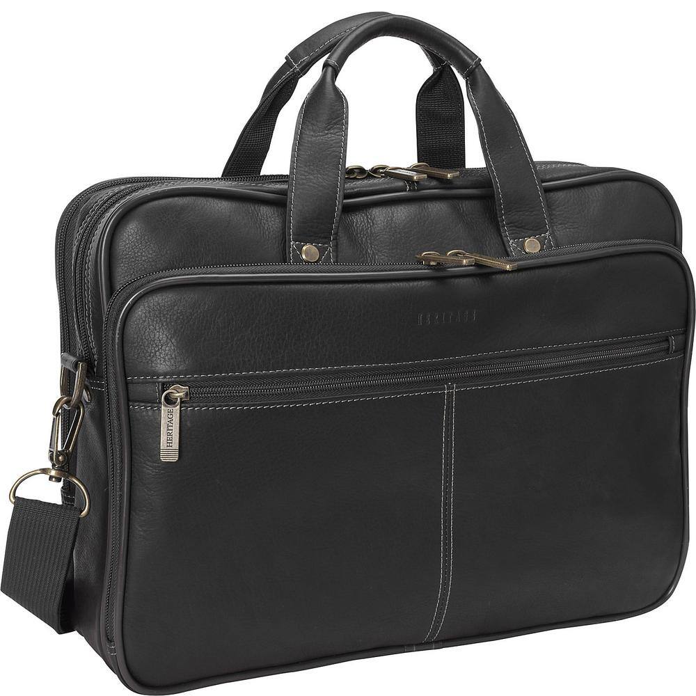 black leather business bag
