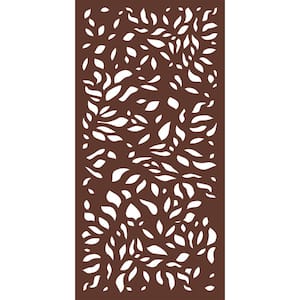 6 ft. x 3 ft. Espresso Brown Decorative Composite Fence Panel in the Botanical Design