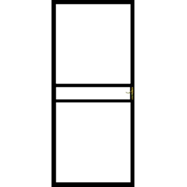 Grisham 36 in. x 80 in. 120 Series Black Vermont Left-Hinge Security Door with Self-Storing Glass Feature