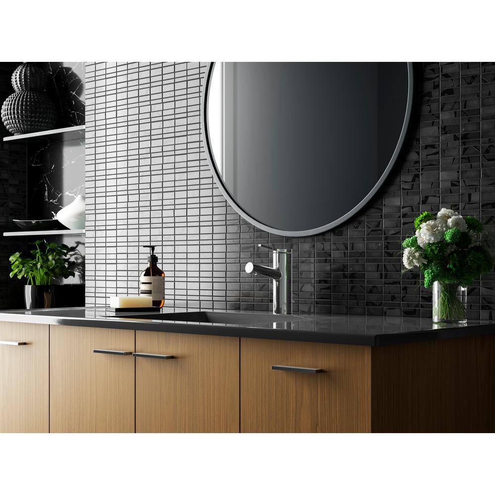 Vibrant Brushed Moderne Brass Single-Handle Bathroom Faucet