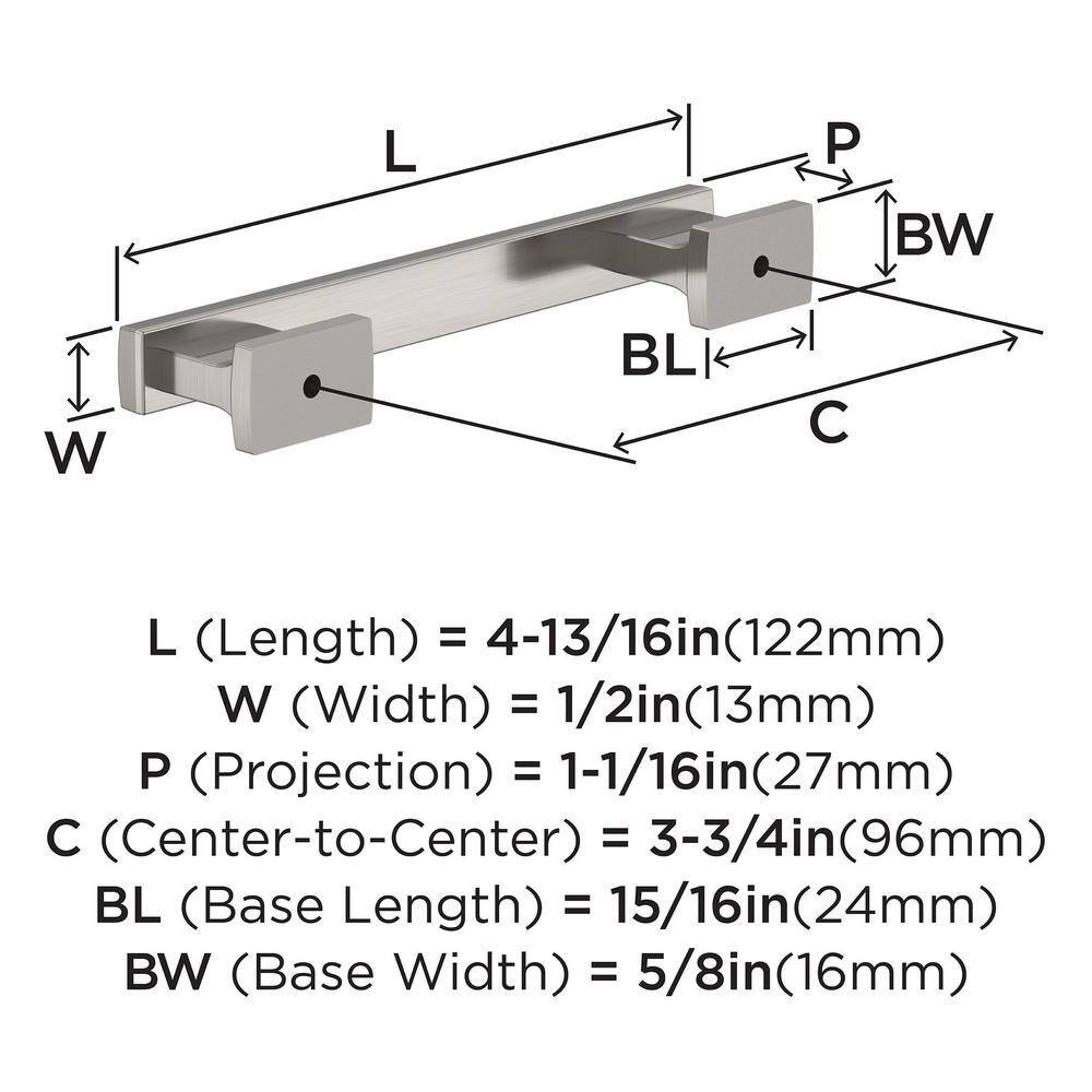 Satin Nickel 3-3/4" Center-to-Center Cabinet Pulls, 10 Pack