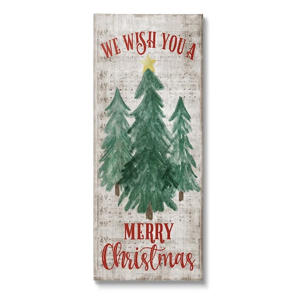 Stupell Industries Merry Christmas Sheet Music byNatalie Carpentieri 1 Piece Unframed Graphic Print Nature Poster Art Print 24 in. x 10 in.