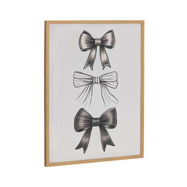 Kate and Laurel Gallery Coquette Preppy Retro Girly Black Bows by the Creative Bunch Studio Gold Framed Art Print 16 in. x 20 in.