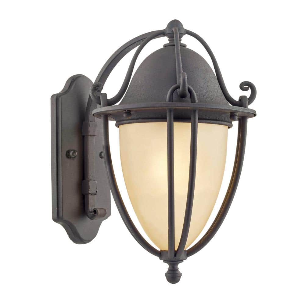Portage 11.8 in. H 1-Light Natural Bronze Outdoor Wall Lantern Sconce