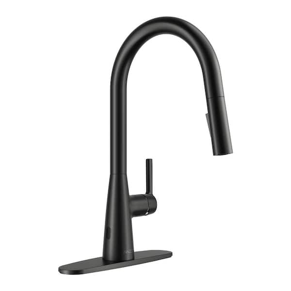 Modern Matte Black 7 in. H Pull-Down Kitchen Faucet with 360° Swivel Spout